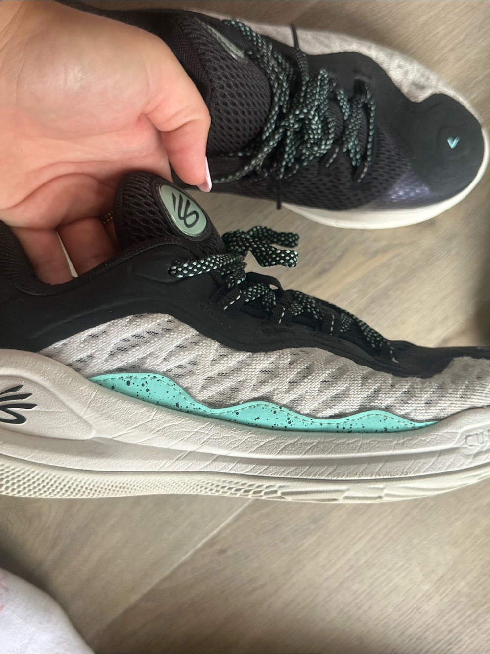 Under Armour Curry 8 Lightweight Sneakers in Black, White, Mint